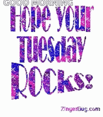 Purple Pink Good Morning Your Tuesday Rocks GIF