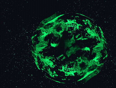 Purple Planet With Green Silhouette GIF