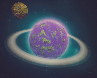 Purple Planet With Ring GIF