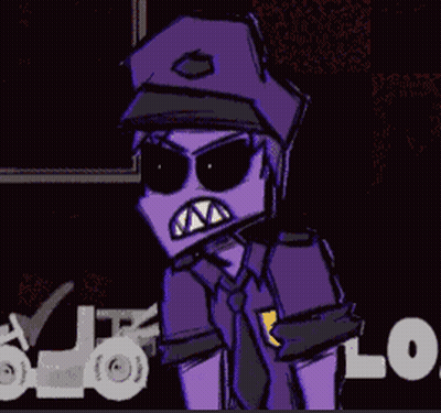 Purple Police Officer Laughing And Pointing GIF