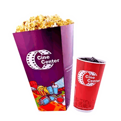 Purple Popcorn Bucket And Soda Sticker