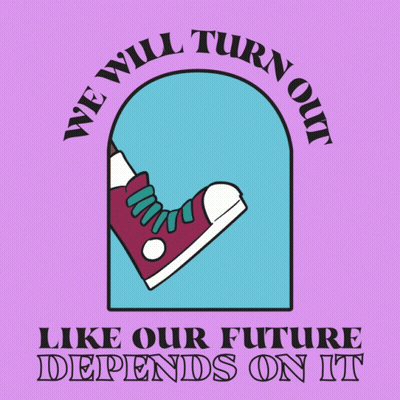 Purple Poster Saying We Will Turn Out GIF
