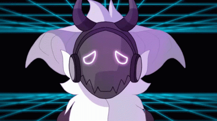 Purple Protogen Tumbling Down GIF