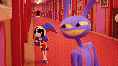 Purple Rabbit And Jester GIF