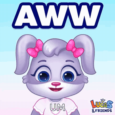 Purple Rabbit Saying Aww GIF