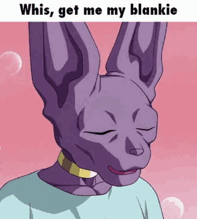 Purple Rabbit Saying Whos Get Me My Blankie GIF