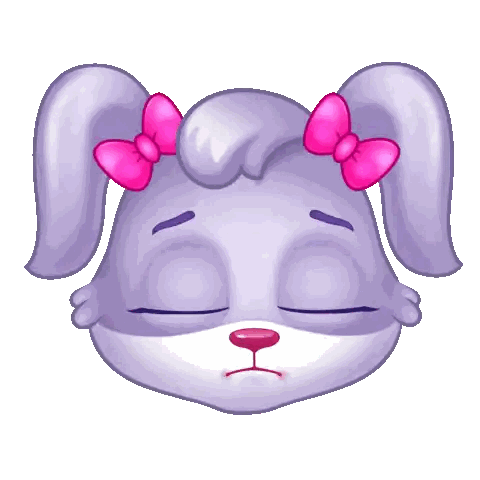 Purple Rabbit With Pink Bow Sticker