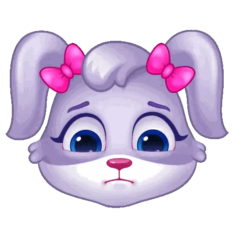 Purple Rabbit With Pink Bows On Ears Sticker