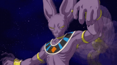 Purple Rabbit With Yellow Eyes And Square Necklace GIF