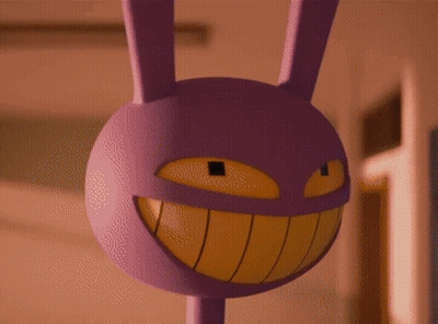 Purple Rabbit With Yellow Smile GIF