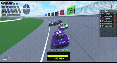 Purple Race Car Saying 169 MPH GIF