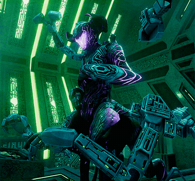 Purple Robot Holding Hammer GIF