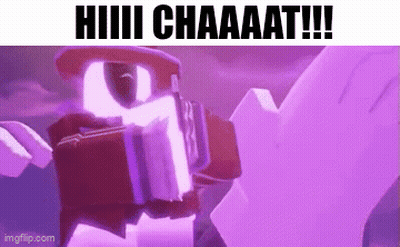 Purple Robot Saying Hiiiiii Chaaaat GIF