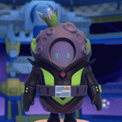 Purple Robot With Green Eyes GIF