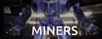 Purple Robot With Miners Written On It GIF
