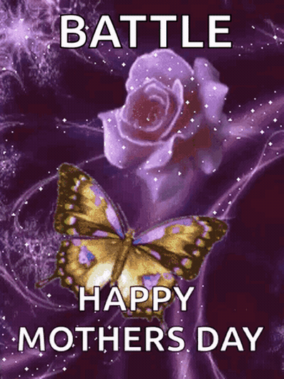 Purple Rose Butterfly Battle Happy Mothers Day GIF