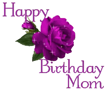 Purple Rose Happy Birthday Mom Sticker