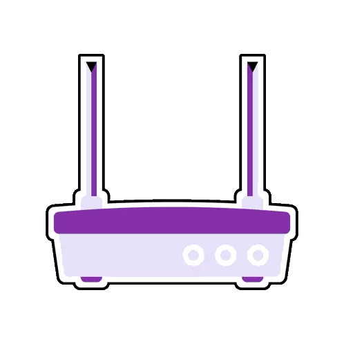 Purple Router Icon Sticker