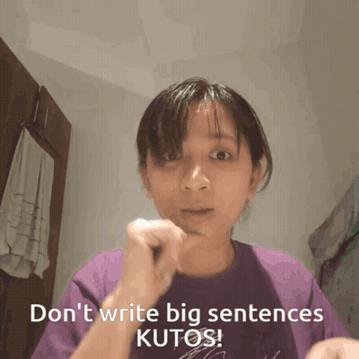 Purple Shirt Woman Don T Write Big Sentences Kutos GIF