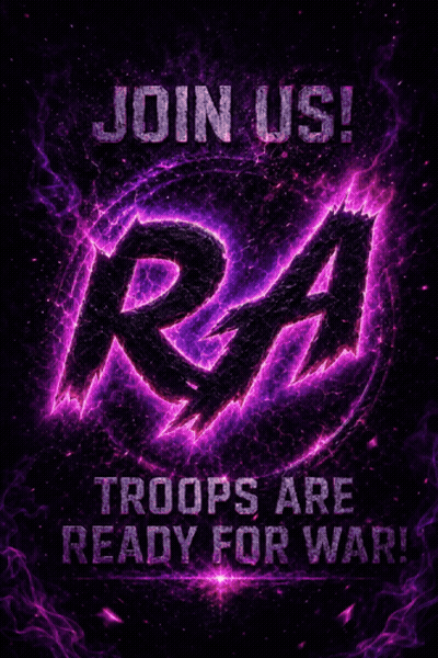 Purple Sign Join Us Ra Troops Ready For War GIF