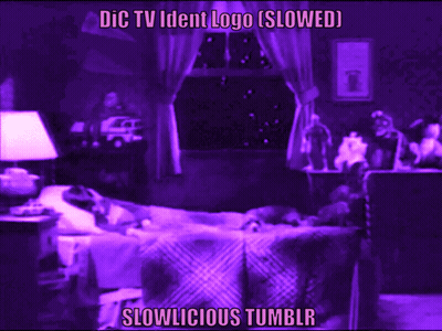 Purple Sign Saying DIC TV Ident Logo Slowed GIF