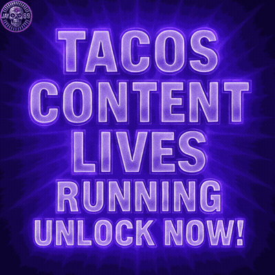 Purple Sign Saying Tacos Content Lives Running GIF