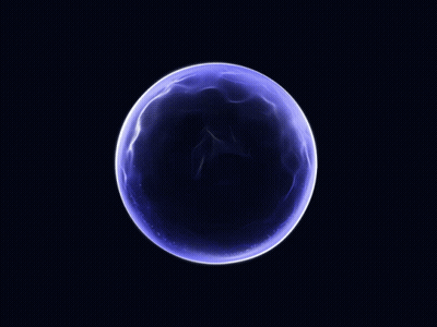Purple Sphere Black Background White Outline GIF