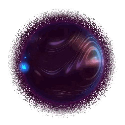 Purple Sphere With Blue Light Sticker