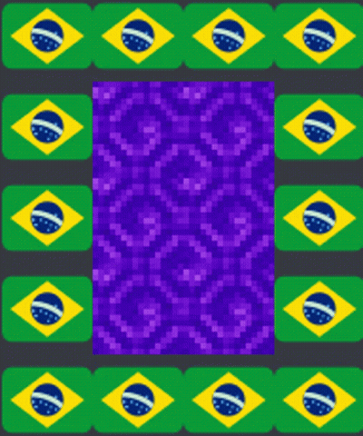Purple Square Surrounded By Yellow And Green Brazilian Flags GIF