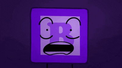 Purple Square With Cartoon Face And B GIF