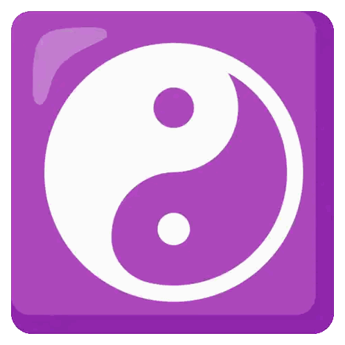 Purple Square With Yin Yang Sticker