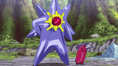 Purple Star With Yellow Center Next To Red Item GIF