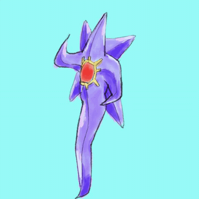 Purple Starfish With Red Jewel In Eye GIF