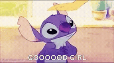 Purple Stitch In Front Of Yellow Hand GIF