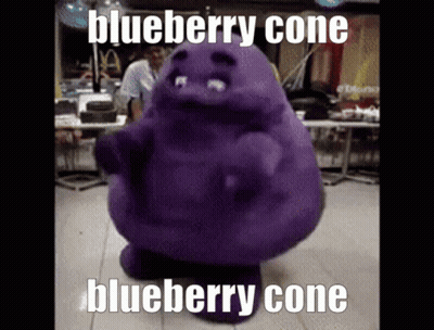 Purple Stuffed Animal Saying Blueberry Cone Blueberry Cone GIF