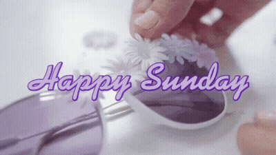 Purple Sunglasses Saying Happy Sunday GIF