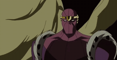 Purple Superhero With Gold U On Head GIF