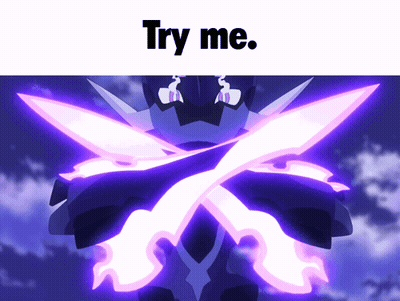 Purple Sword Saying Try Me GIF