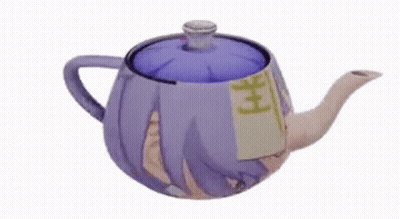 Purple Teapot With Girl Face GIF