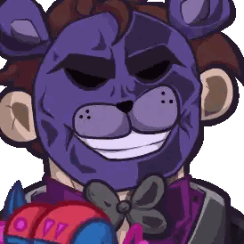 Purple Teddy Bear Cartoon Sticker