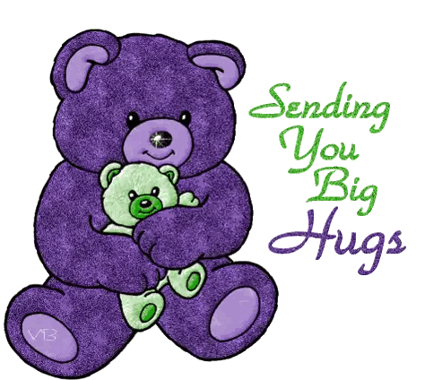 Purple Teddy Bear Holding Green Teddy Bear Sticker