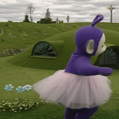 Purple Teddy Bear In Pink Tutu Dancing GIF