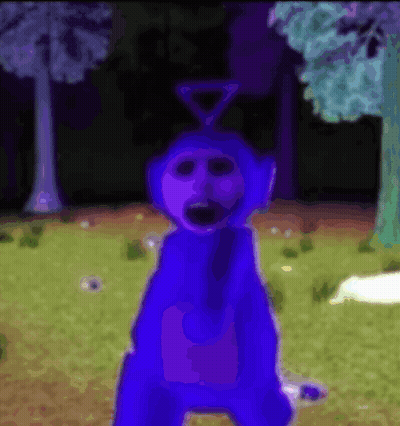 Purple Teddy Bear With Triangle On Head GIF