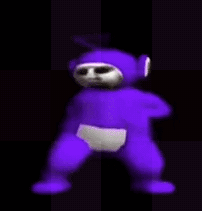 Purple Teddy Bear With White Face In Dark GIF