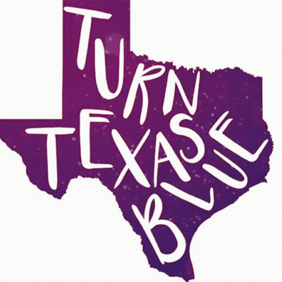 Purple Texas Map Saying Turn Texas Blue GIF