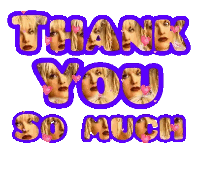Purple Thank You Sign With Hearts Sticker