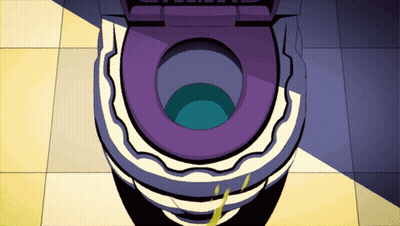 Purple Toilet With Blue Liquid GIF