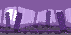 Purple Trees And Rocks Silhouette