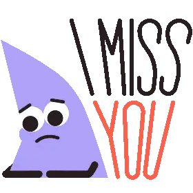Purple Triangle Sad Face I Miss You Sticker