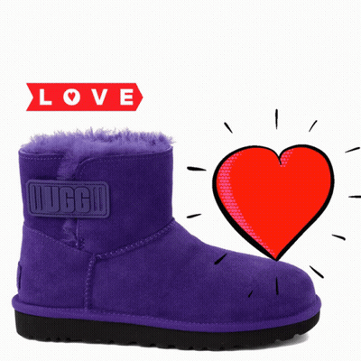 Purple Ugg Boots With Red Heart GIF